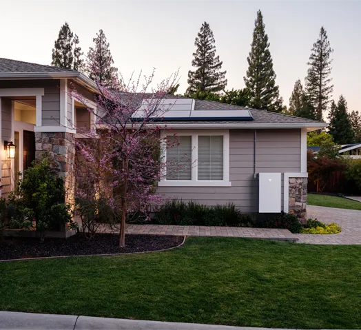 powerwall on home exterior